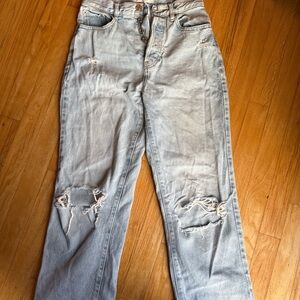 PacSun Light Blue Boyfriend Jeans with Distressed Details
